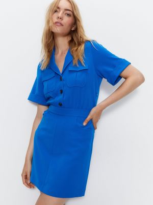 Приталенное платье мини Warehouse синее