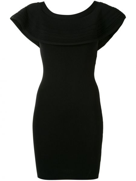 Czarna sukienka koktajlowa z falbankami Paule Ka