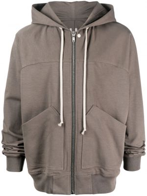 Hoodie mit reißverschluss Rick Owens braun