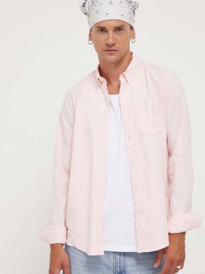 Péřová košile s knoflíky Hollister Co. růžová