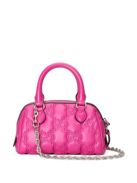 Prošívaná shopper kabelka Gucci růžová