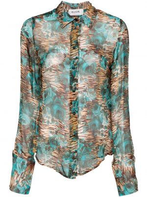Φλοράλ πουκάμισο με σχέδιο με ρίγες τίγρη Blugirl