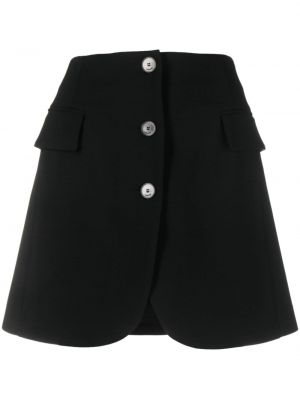 Černé vlněné mini sukně s knoflíky Lanvin