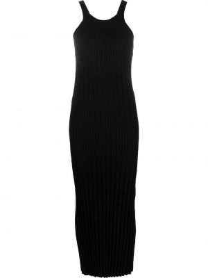 Strick ärmelloses kleid mit rundem ausschnitt Loulou Studio schwarz