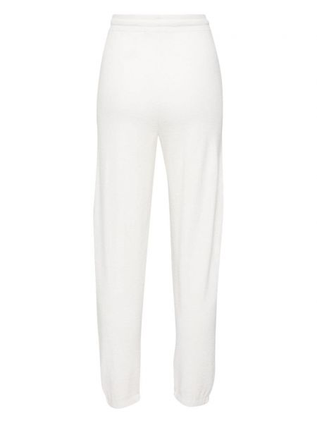 Žakárové fleecové sportovní kalhoty Elisabetta Franchi bílé
