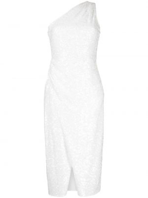 Biała sukienka koktajlowa z cekinami Sachin & Babi