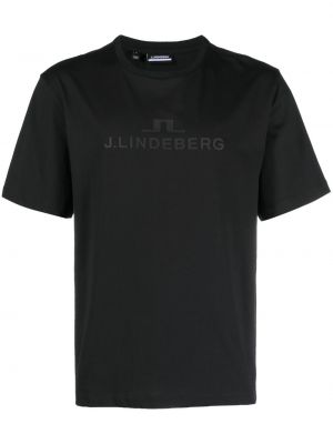 T-shirt aus baumwoll mit print J.lindeberg schwarz