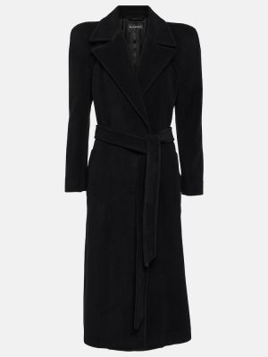 Černý kašmírový vlněný kabát Balenciaga