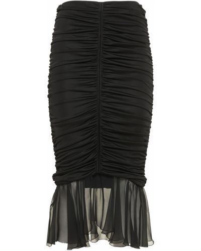 Spódnica midi szyfonowa z dżerseju drapowana Blumarine czarna