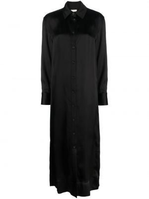 Satenska srajčna obleka Loulou Studio črna