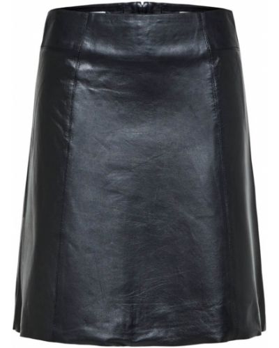 Kožená sukňa Selected Femme čierna