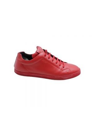 Sneakersy skórzane Fendi Vintage czerwone