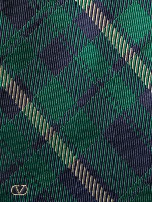 Kostkovaná hedvábná kravata Valentino Garavani Pre-owned zelená