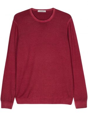 Плетен вълнен пуловер Fileria червено