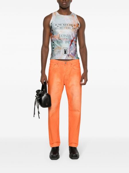 Straight fit džíny s nízkým pasem Acne Studios oranžové