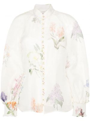Прозрачна блуза Zimmermann бяло