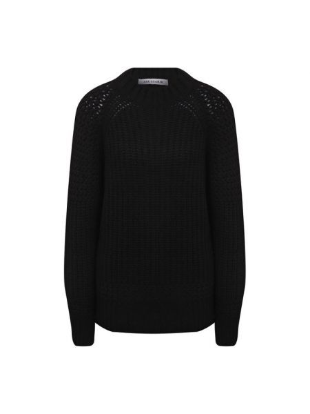 Кашемировый шерстяной свитер Trussardi черный