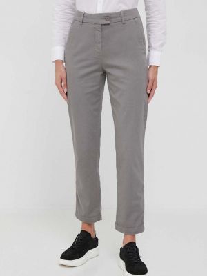 Jednobarevné kalhoty s vysokým pasem United Colors Of Benetton šedé