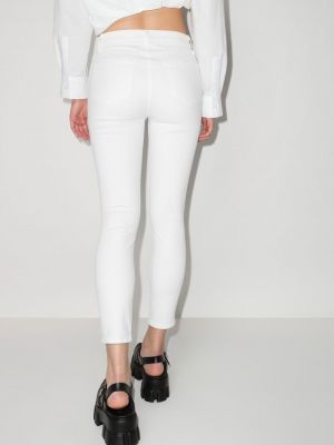 Skinny džíny s nízkým pasem Paige bílé