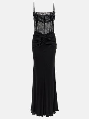 Μάξι φόρεμα από ζέρσεϋ Alessandra Rich μαύρο