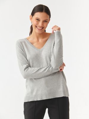 Меланжов пуловер Tatuum сиво
