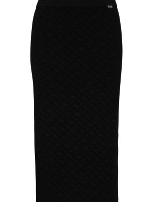 Жаккардовая трикотажная юбка-карандаш Hugo Boss черная