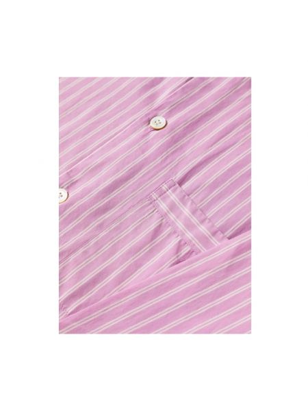 Camisa de algodón a rayas Tekla rosa