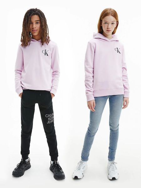 Хлопковый свитшот Calvin Klein фиолетовый