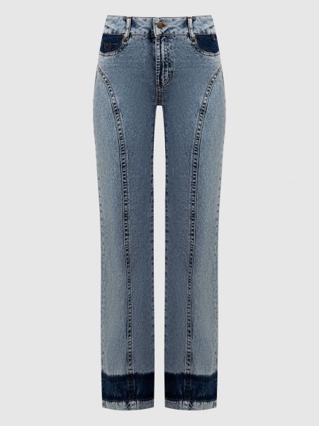 Прямые джинсы с потертостями Max & Co синие