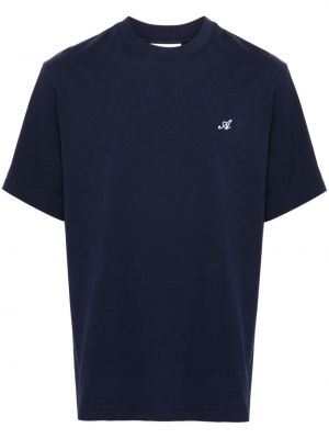 Bavlněné tričko s výšivkou Axel Arigato modré