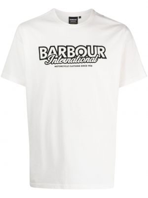 T-shirt con stampa Barbour bianco