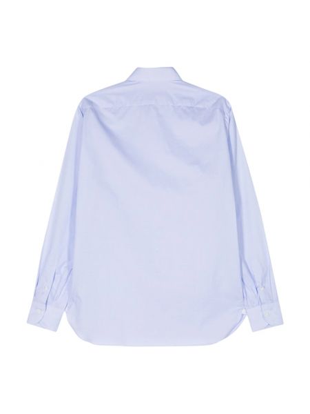 Camisa de algodón a cuadros Borrelli azul