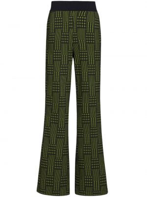 Pantaloni slim fit cu imagine cu imprimeu geometric Marni verde