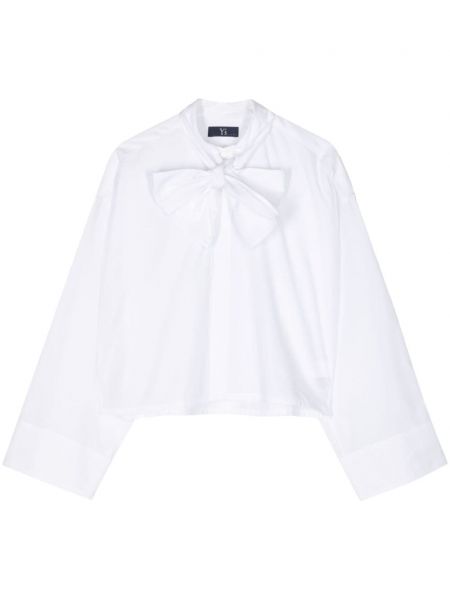 Βαμβακερή μπλούζα με φιόγκο Y's λευκό