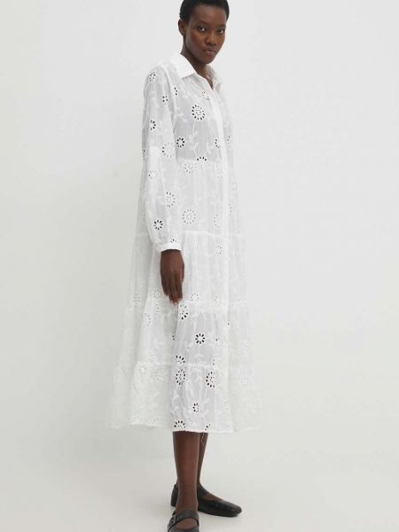 Бавовняна сукня міді Answear Lab біла