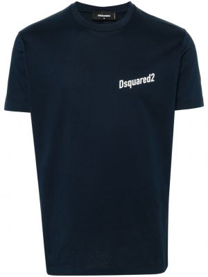 Bavlněné tričko Dsquared2 modré