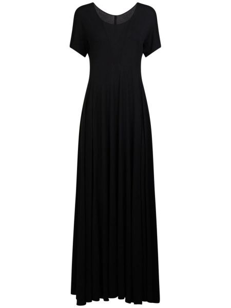 Sukienka długa z dżerseju The Row czarna