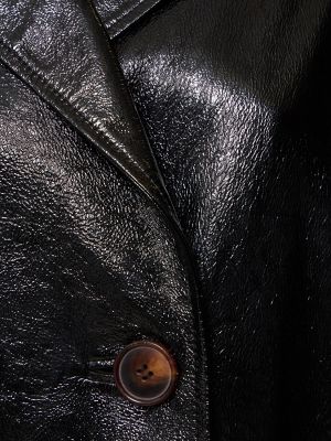 Palton din piele de lac oversize Alessandra Rich negru