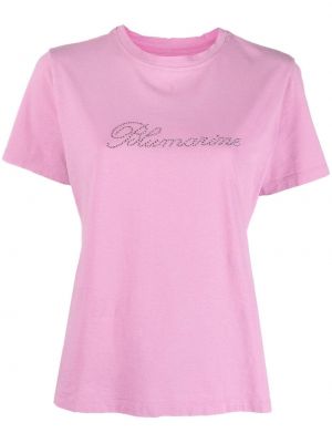 T-shirt con cristalli Blumarine rosa