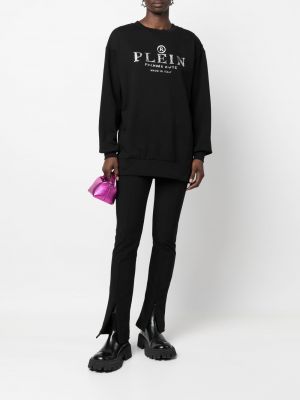 Sweatshirt mit print mit rundem ausschnitt Philipp Plein schwarz