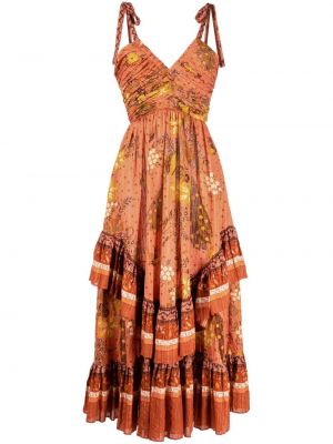 Dolga obleka s cvetličnim vzorcem s potiskom Ulla Johnson oranžna