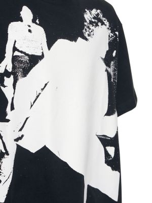 Tricou din bumbac cu imagine din jerseu Federico Cina negru