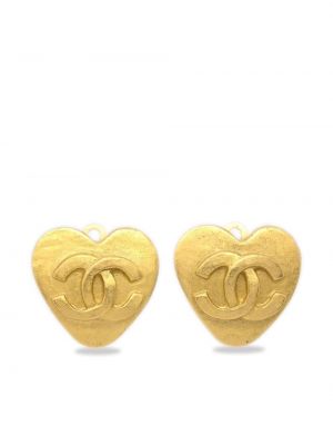 Orecchini con motivo a cuore Chanel Pre-owned oro