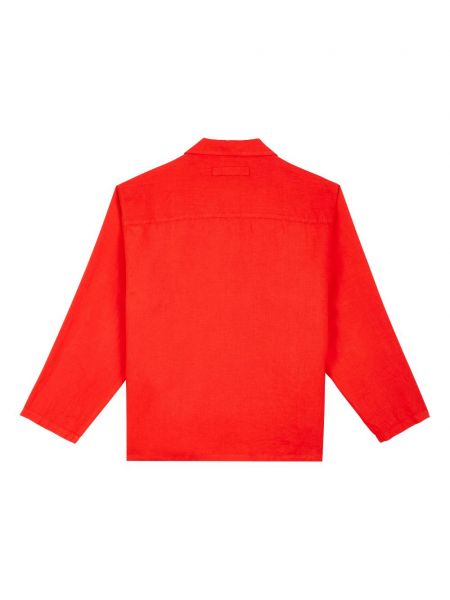 Lněná košile Vilebrequin červená
