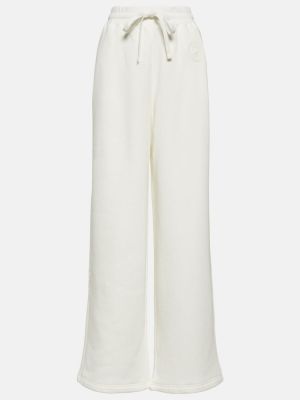 Voľné džerzej bavlnené nohavice Gucci biela