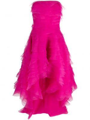 Dlouhé šaty s volánmi Ana Radu ružová