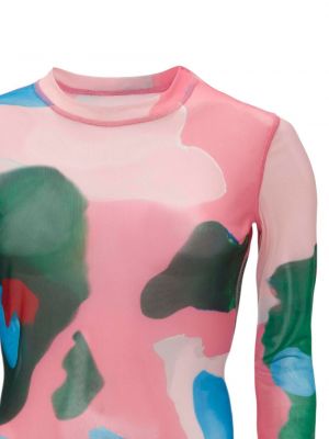 Chemise à imprimé à motifs abstraits en mesh Jw Anderson rose
