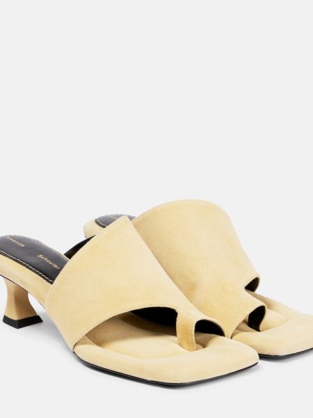 Sandały skórzane na obcasie Proenza Schouler - żółty