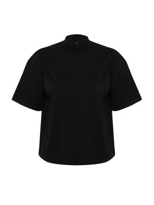 Tricou din bumbac tricotate Trendyol negru