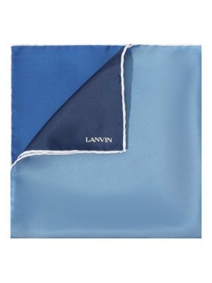 Синий шелковый платок Lanvin